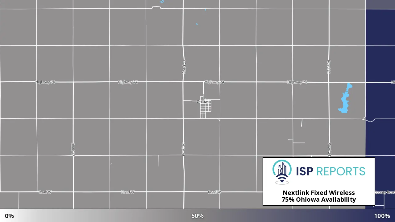 Ohiowa, NE map of internet availability