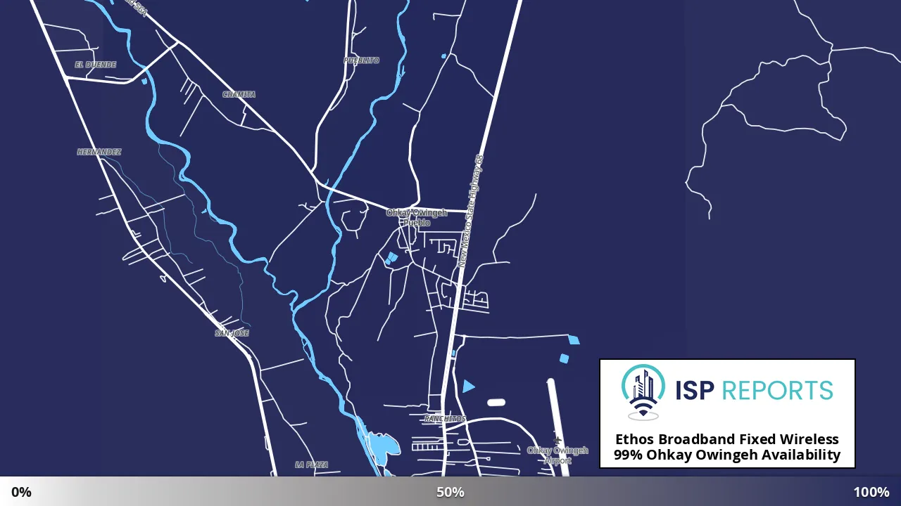 Ohkay Owingeh, NM map of internet availability