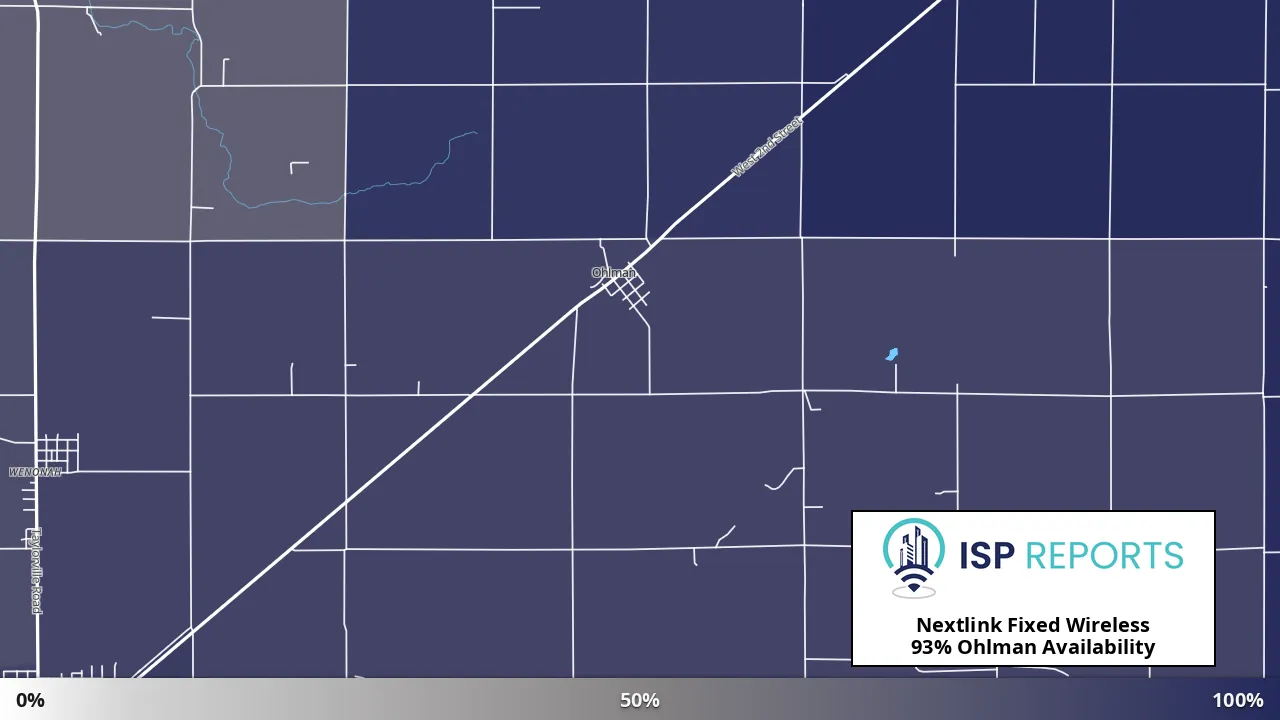Ohlman, IL map of internet availability