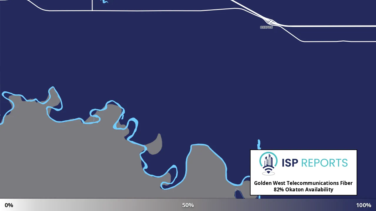 Okaton, SD map of internet availability