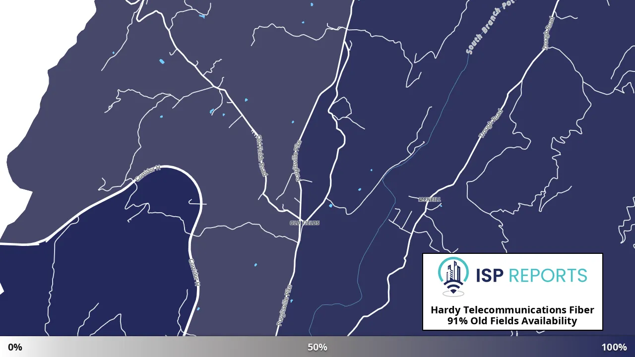 Old Fields, WV map of internet availability