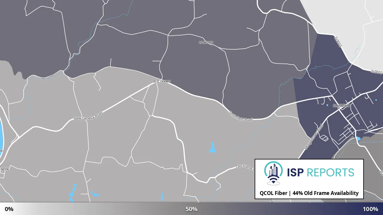 Old Frame, PA map of internet availability