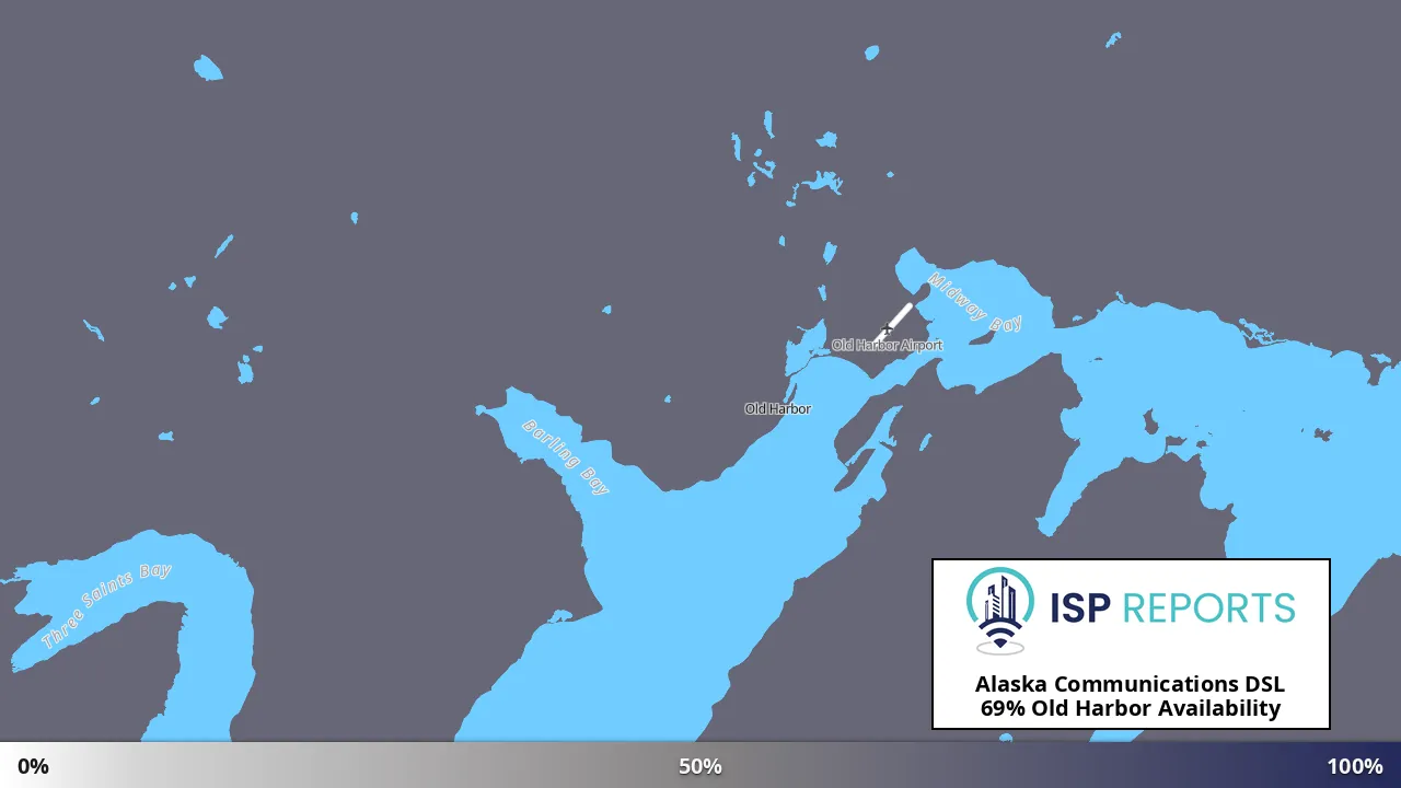 Old Harbor, AK map of internet availability