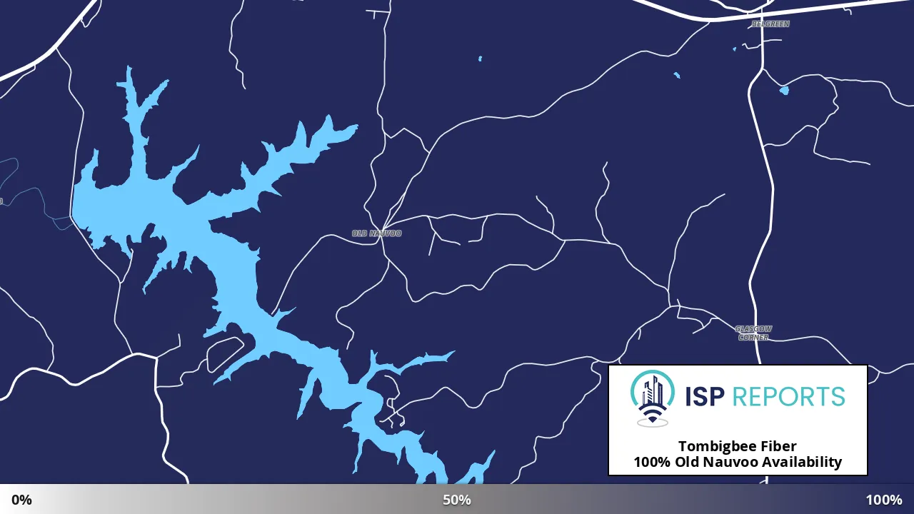 Old Nauvoo, AL map of internet availability