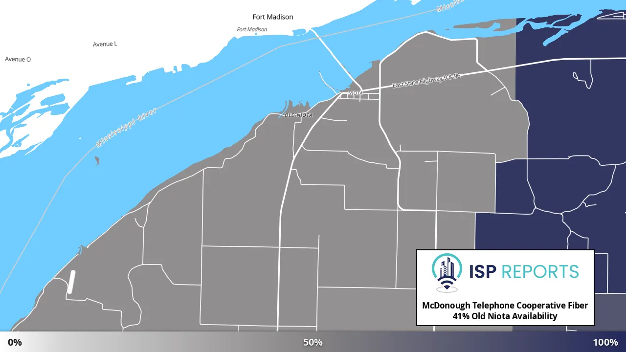 Old Niota, IL map of internet availability