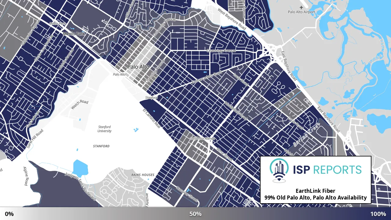 Old Palo Alto, Palo Alto, CA map of internet availability