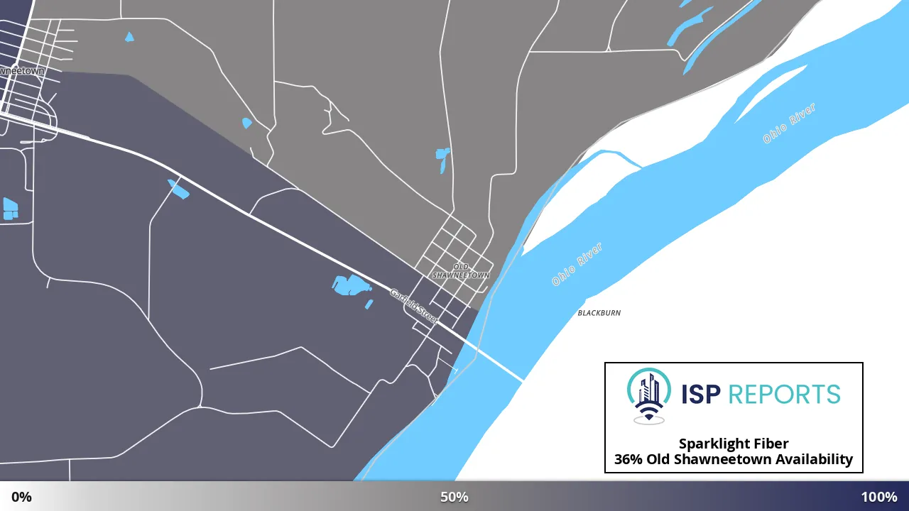 Old Shawneetown, IL map of internet availability
