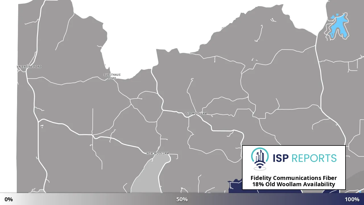 Old Woollam, MO map of internet availability