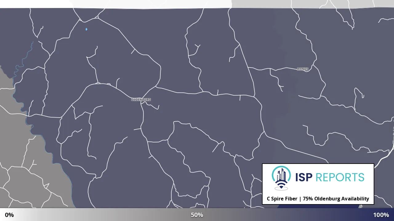 Oldenburg, MS map of internet availability