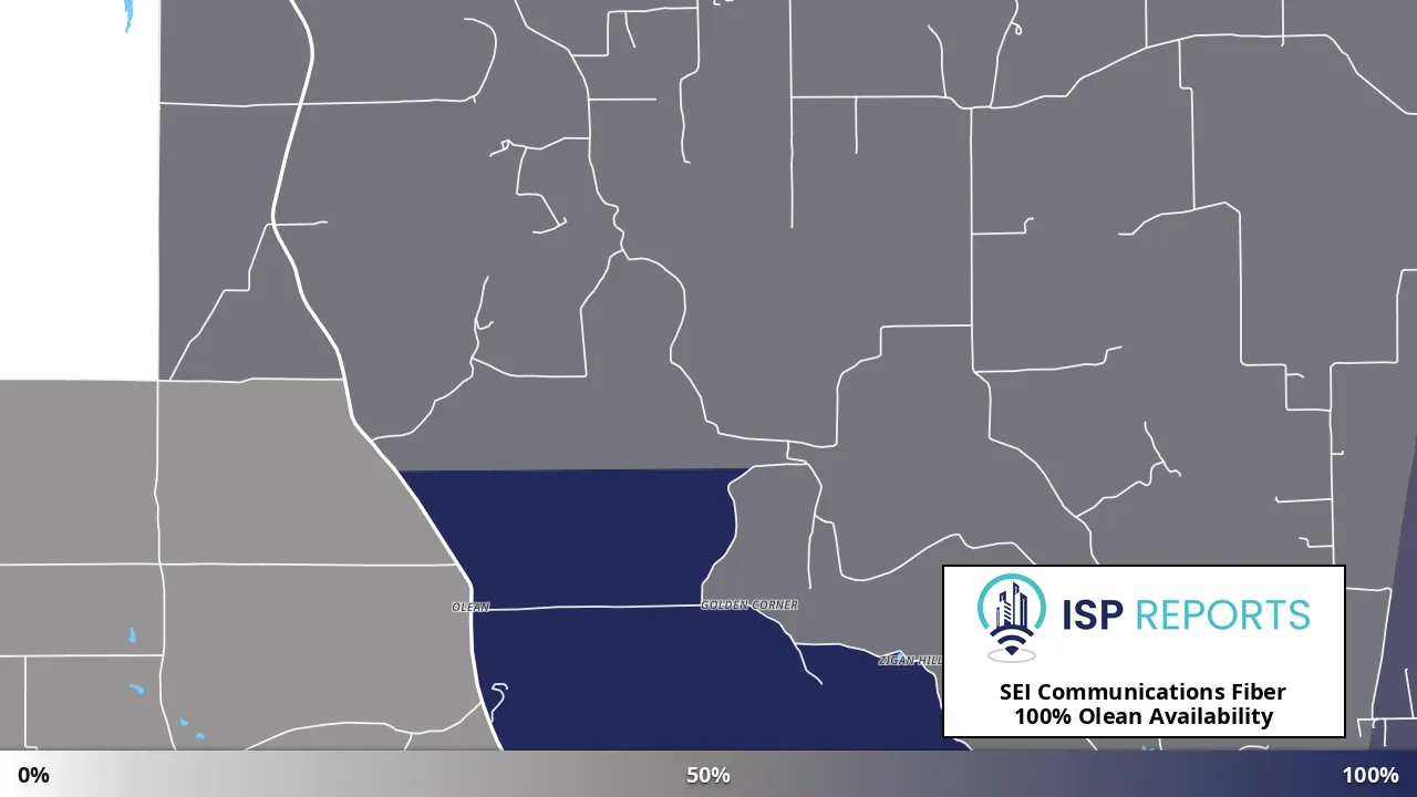 Olean, IN map of internet availability