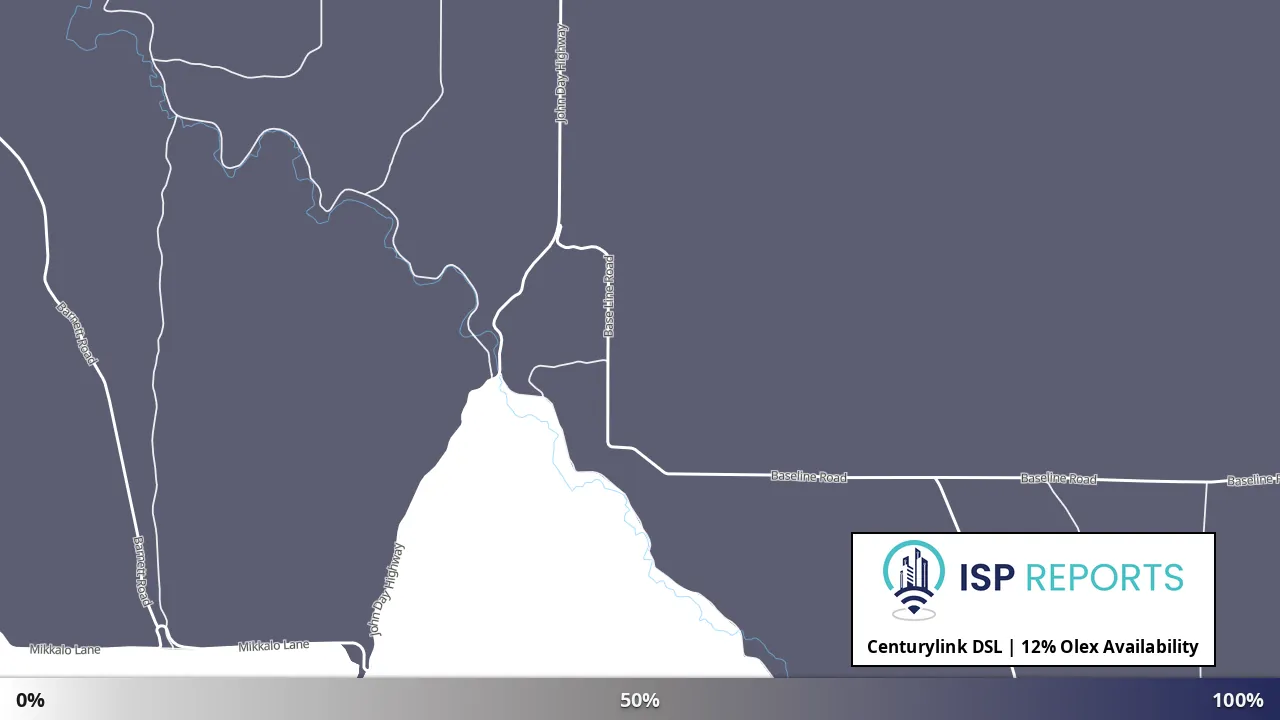 Olex, OR map of internet availability