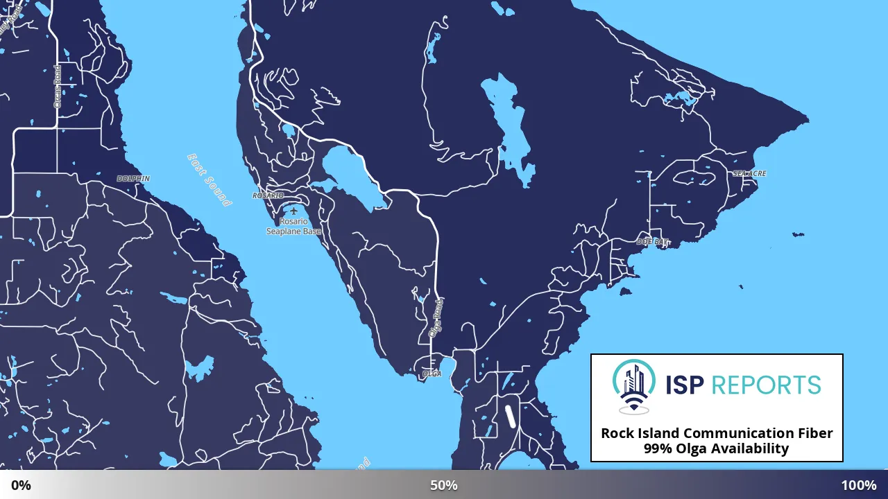 Olga, WA map of internet availability