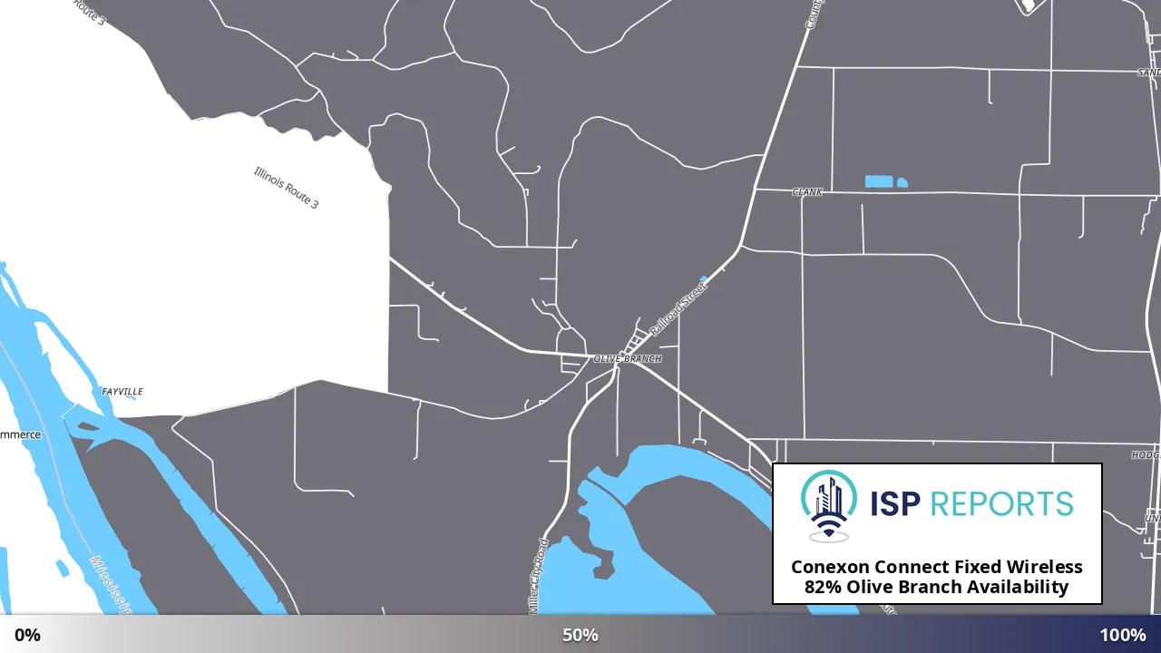 Olive Branch, IL map of internet availability
