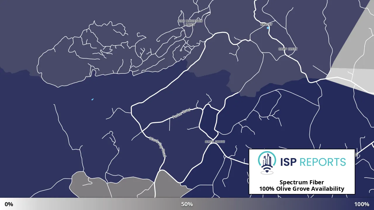 Olive Grove, NC map of internet availability
