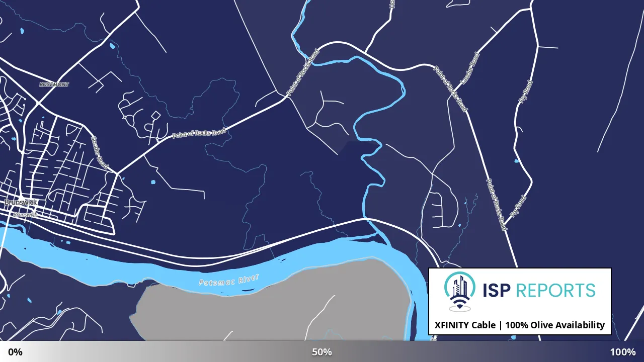 Olive, MD map of internet availability