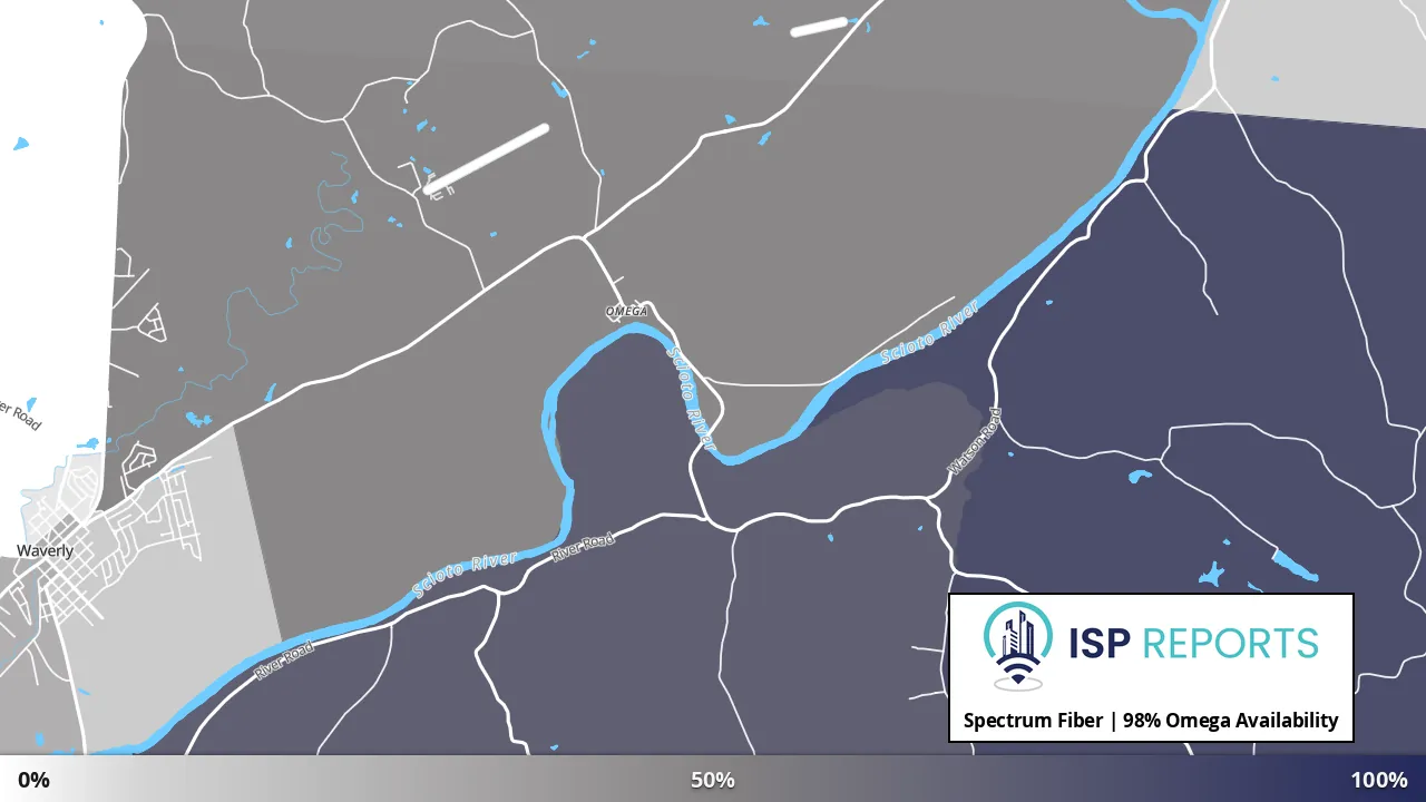 Omega, OH map of internet availability