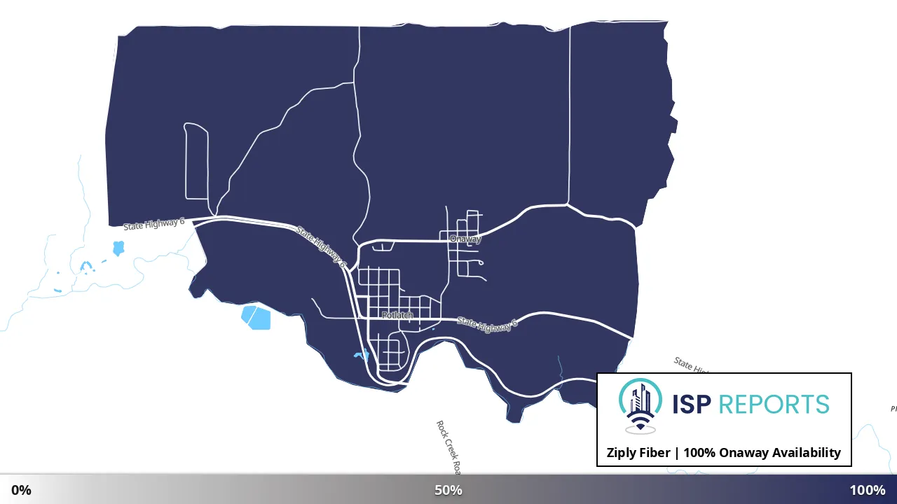 Onaway, ID map of internet availability
