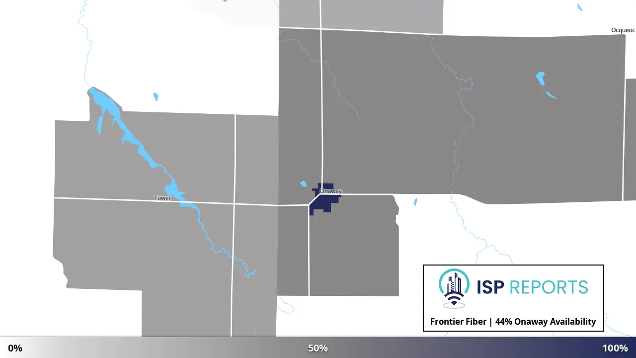 Onaway, MI map of internet availability