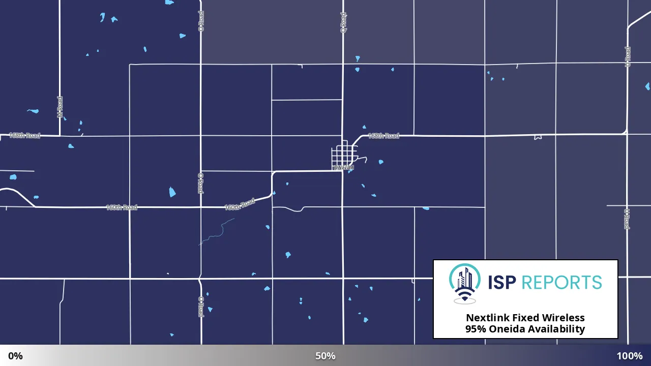 Oneida, KS map of internet availability