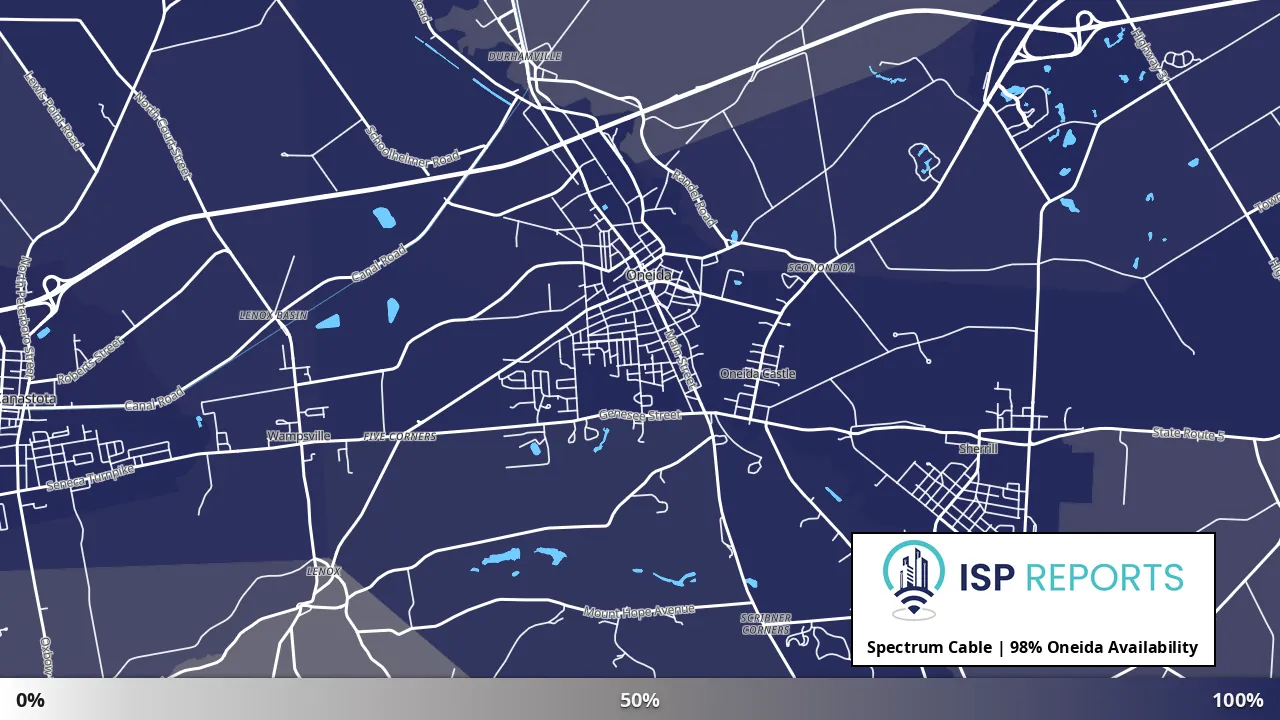 Oneida, NY map of internet availability