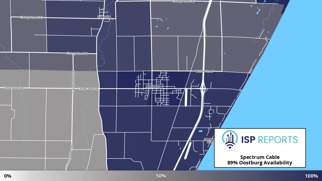 Oostburg, WI map of internet availability