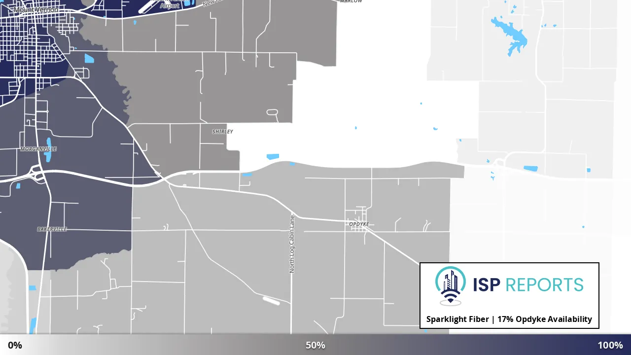 Opdyke, IL map of internet availability