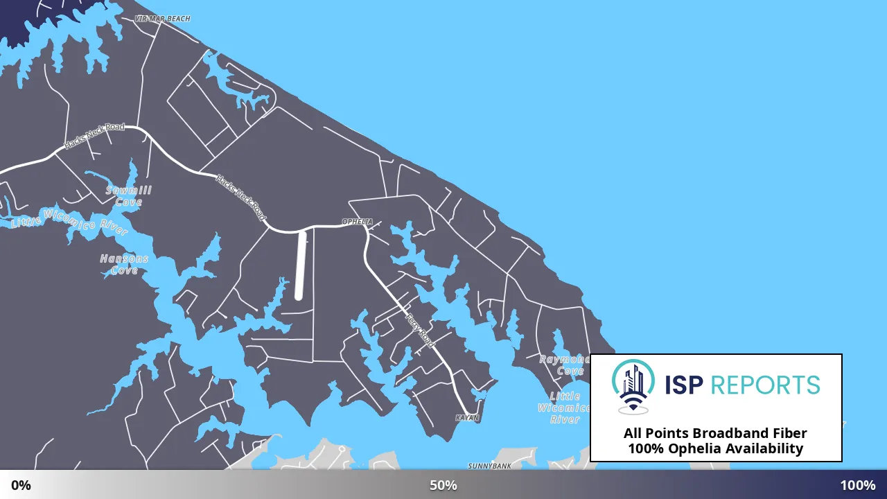 Ophelia, VA map of internet availability