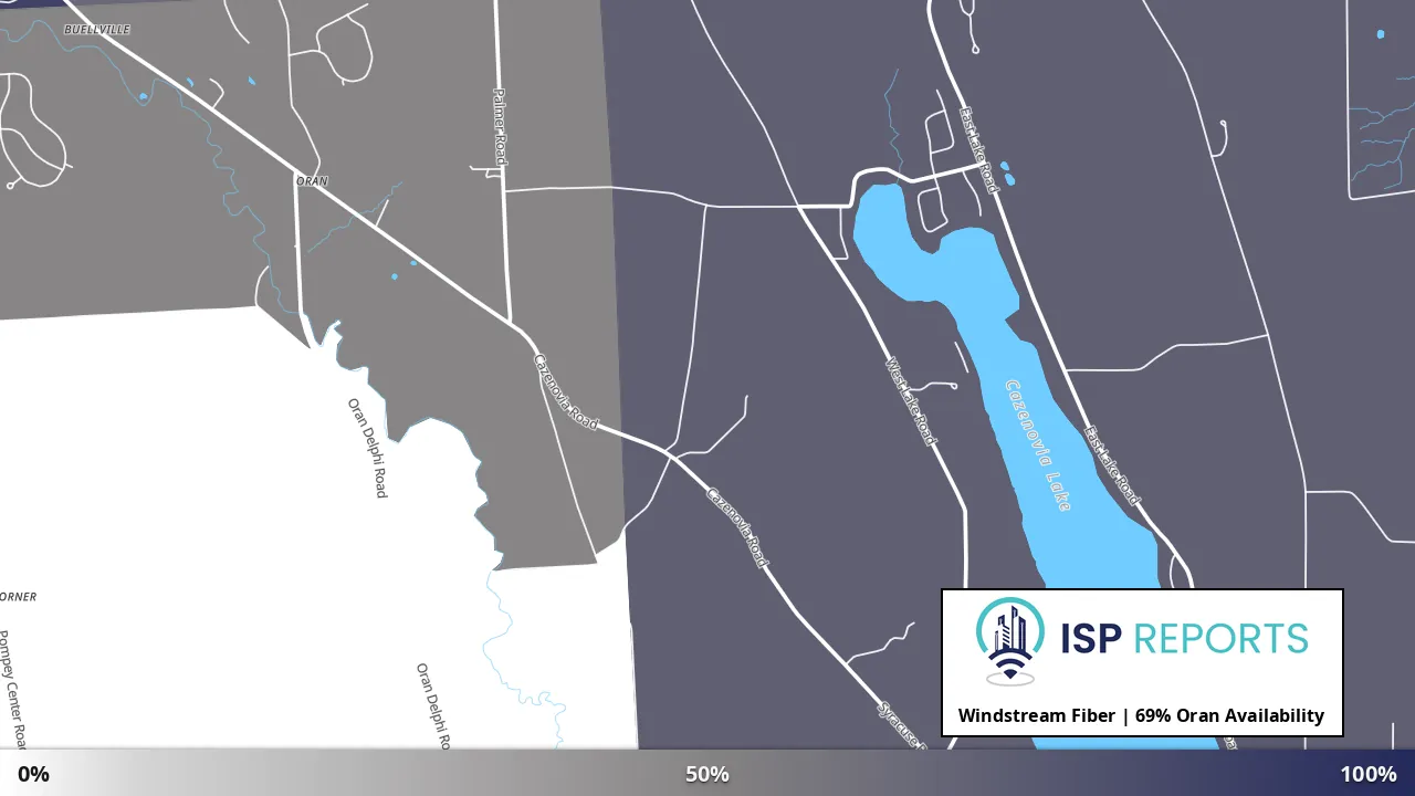 Oran, NY map of internet availability