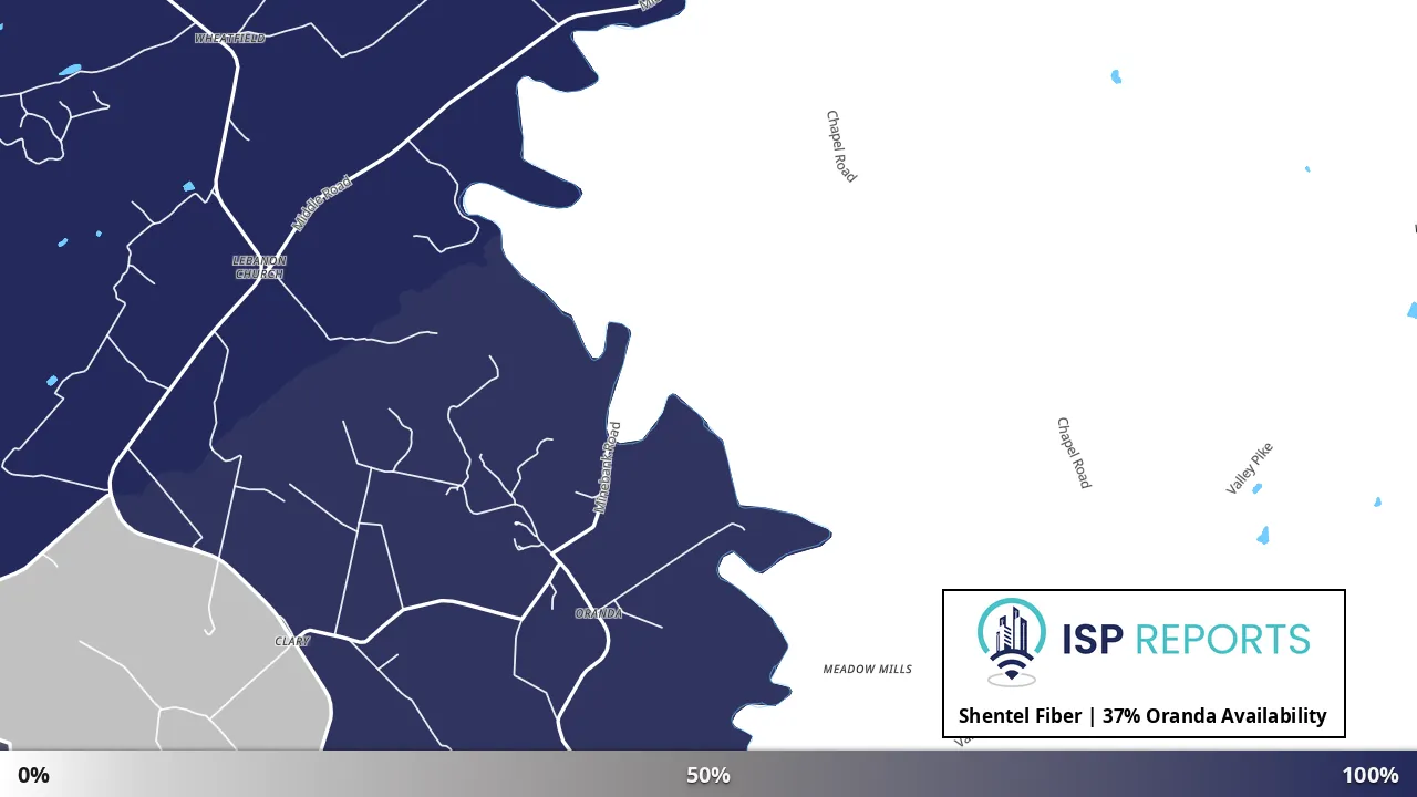 Oranda, VA map of internet availability
