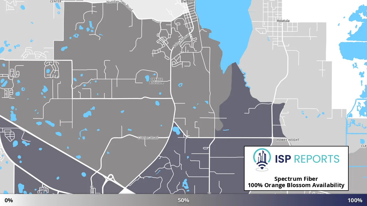 Orange Blossom, FL map of internet availability