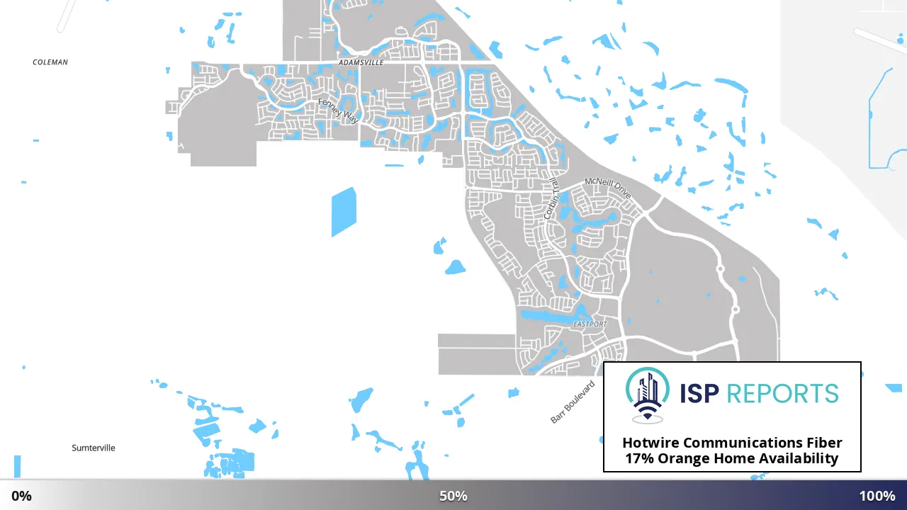 Orange Home, FL map of internet availability