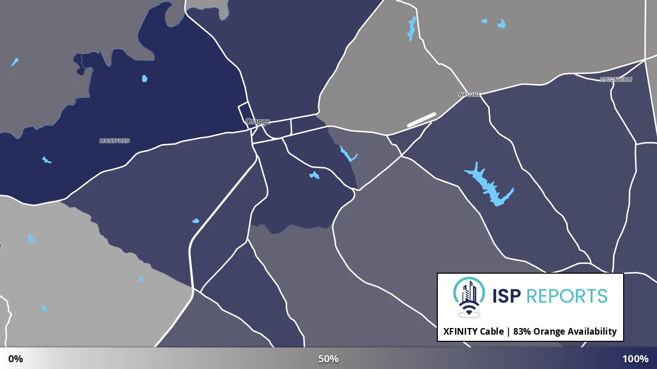 Orange, VA map of internet availability