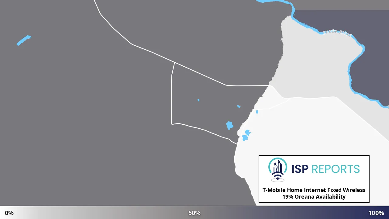Oreana, ID map of internet availability