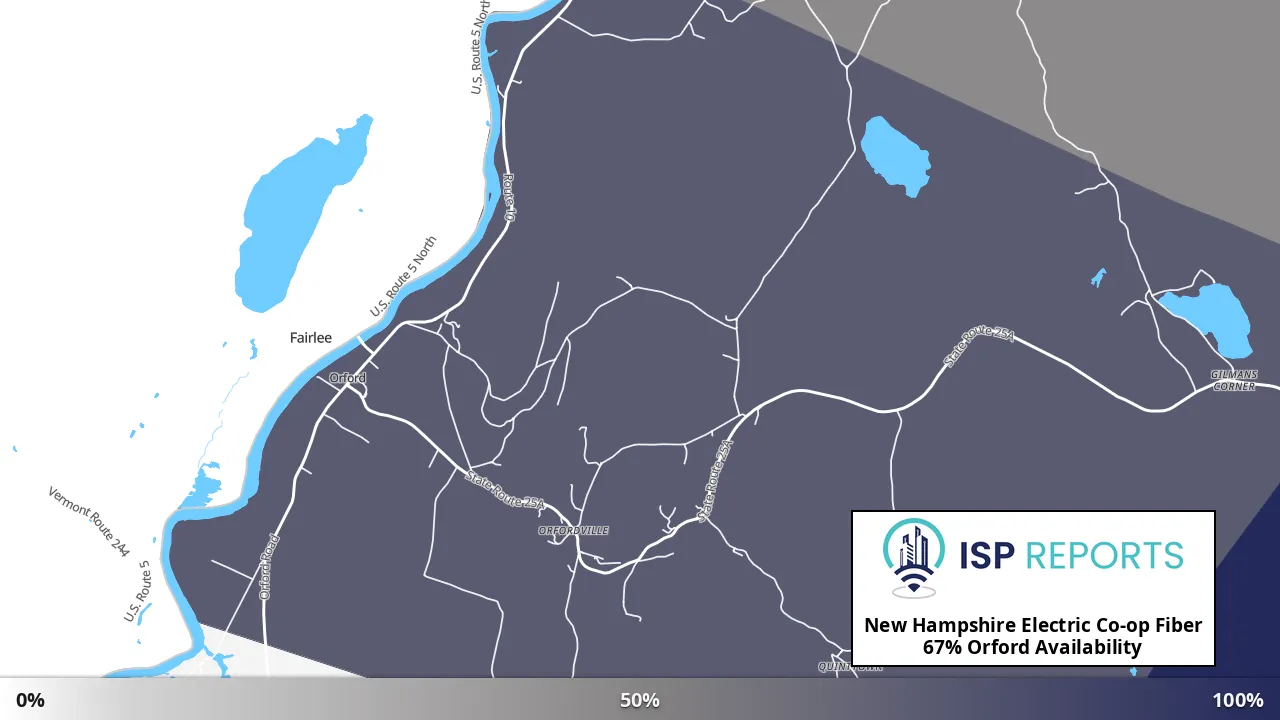 Orford, NH map of internet availability
