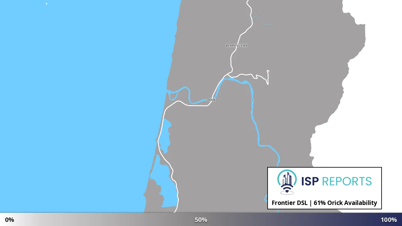 Orick, CA map of internet availability