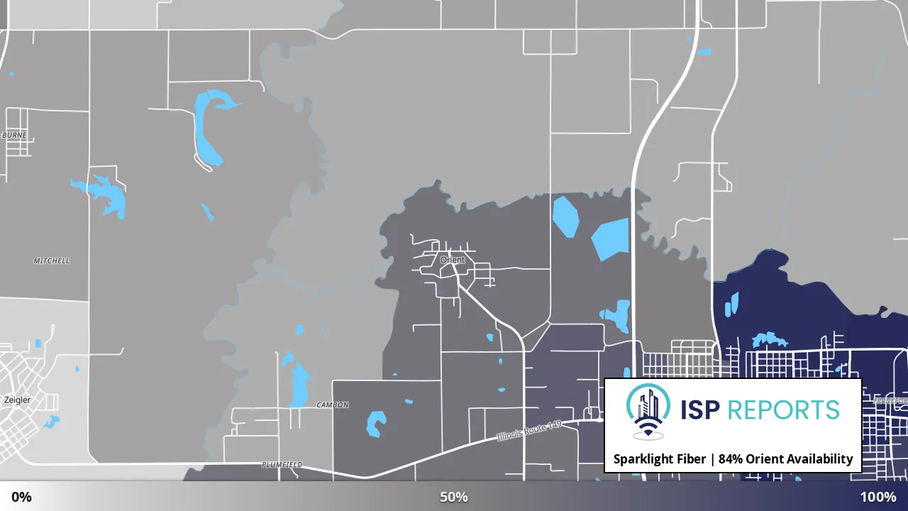 Orient, IL map of internet availability