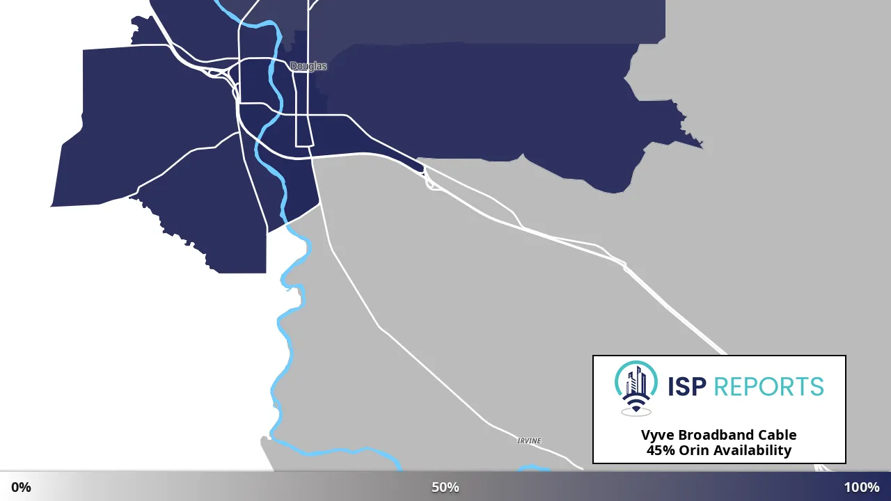 Orin, WY map of internet availability
