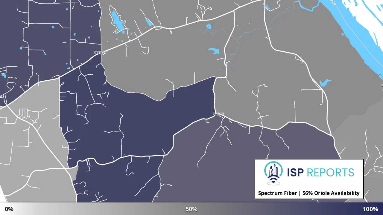 Oriole, MO map of internet availability