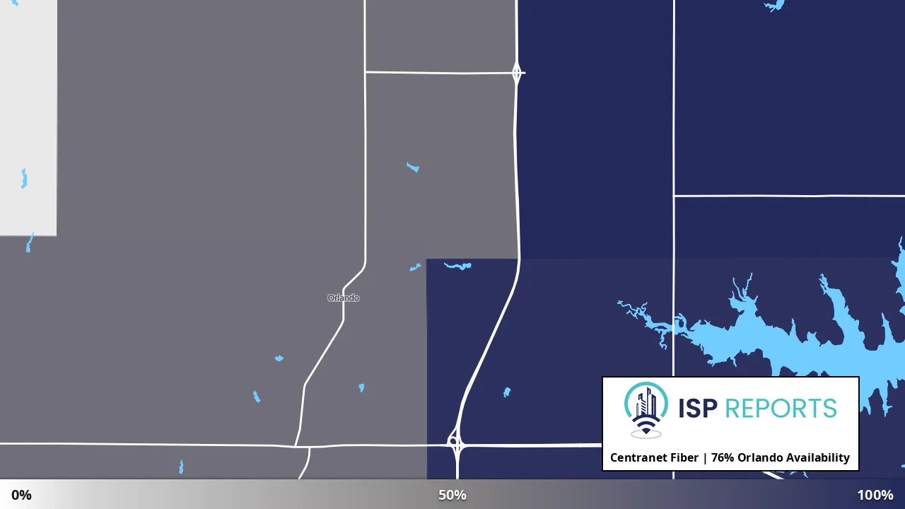 Orlando, OK map of internet availability