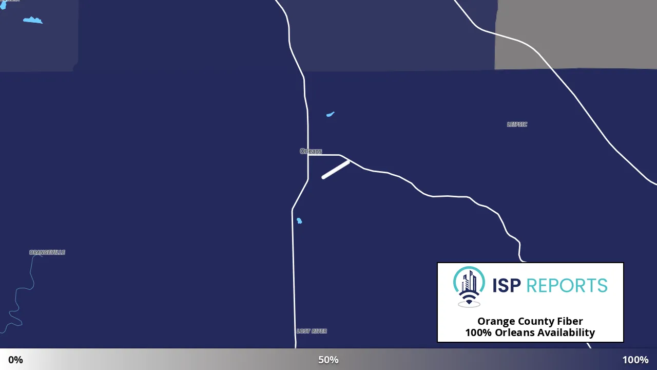 Orleans, IN map of internet availability