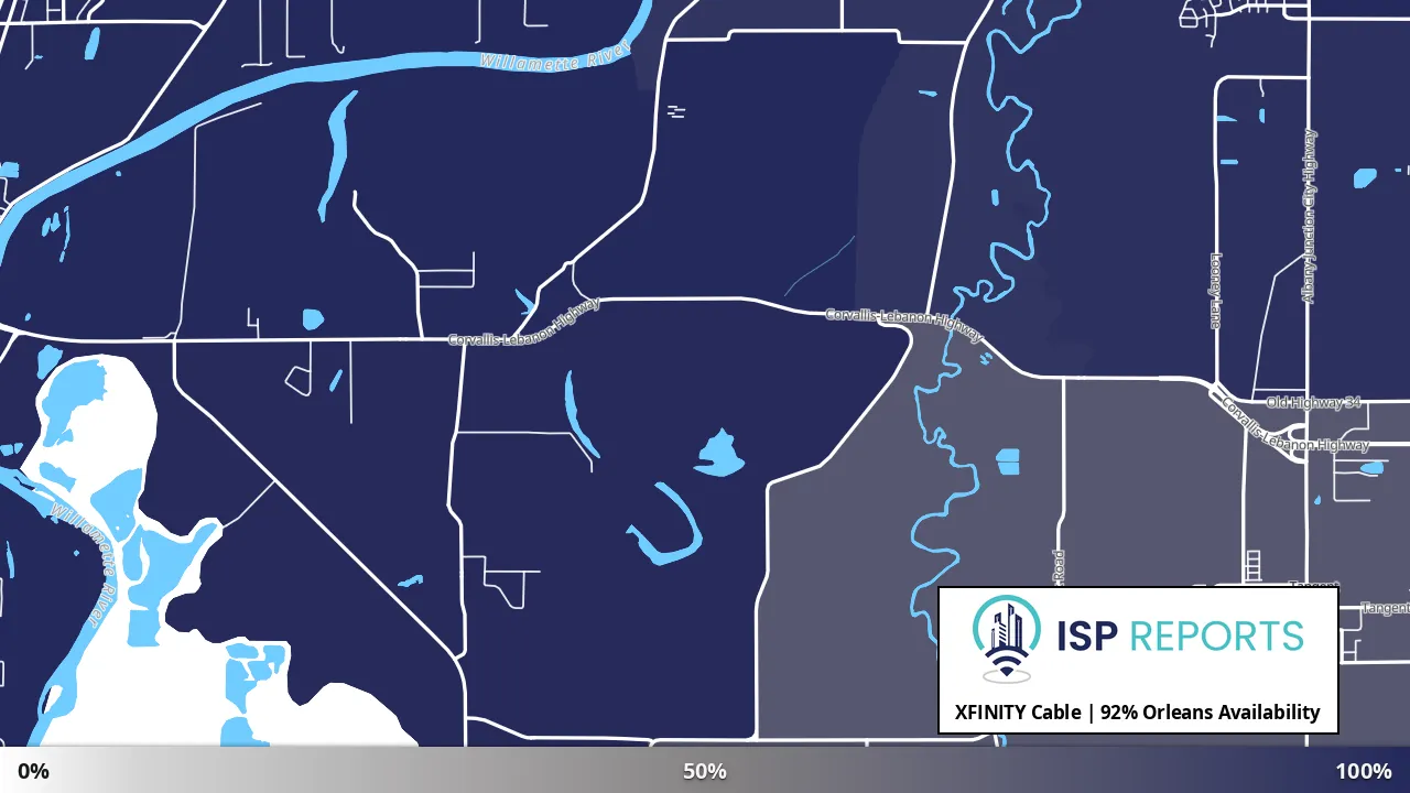 Orleans, OR map of internet availability