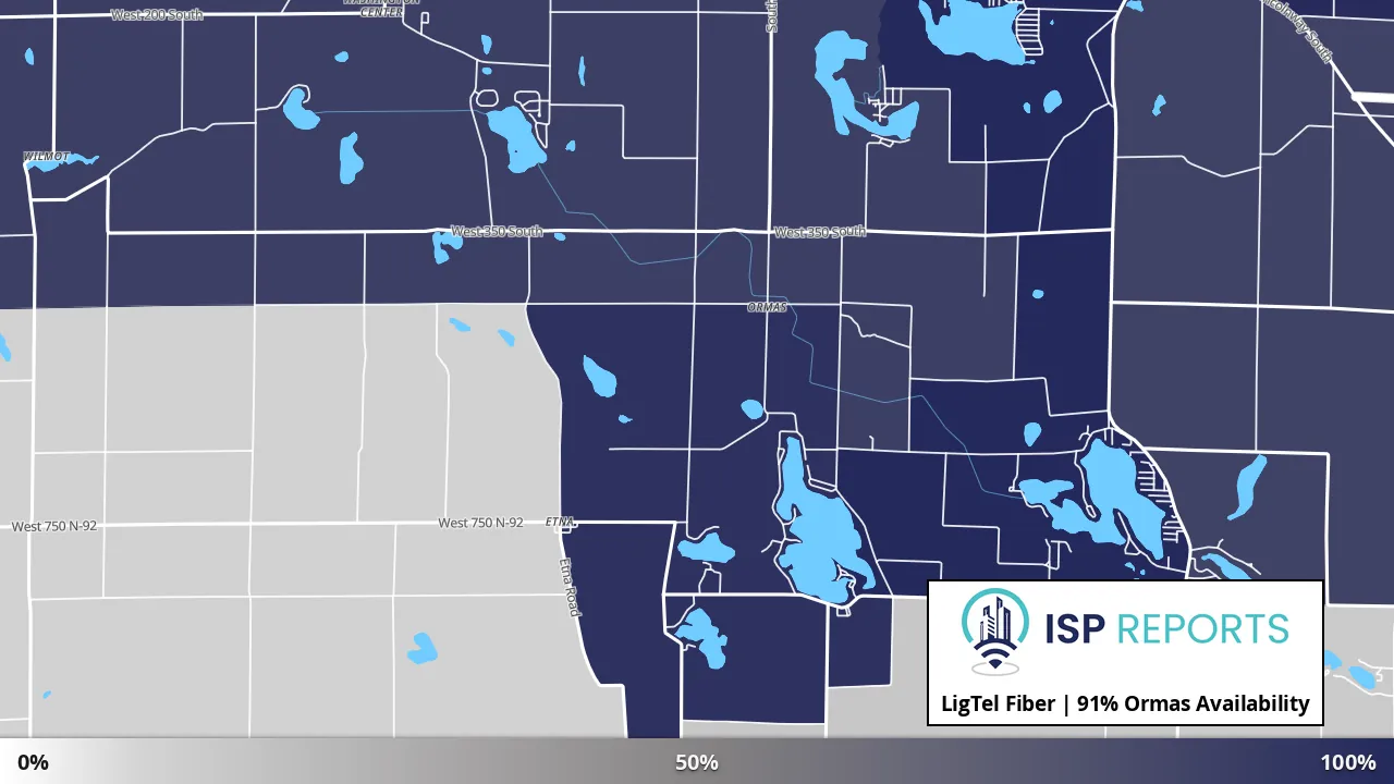 Ormas, IN map of internet availability