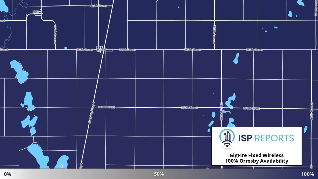 Ormsby, MN map of internet availability