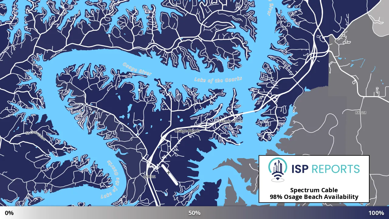 Osage Beach, MO map of internet availability