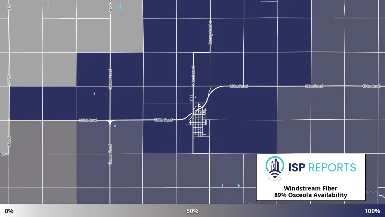 Osceola, NE map of internet availability