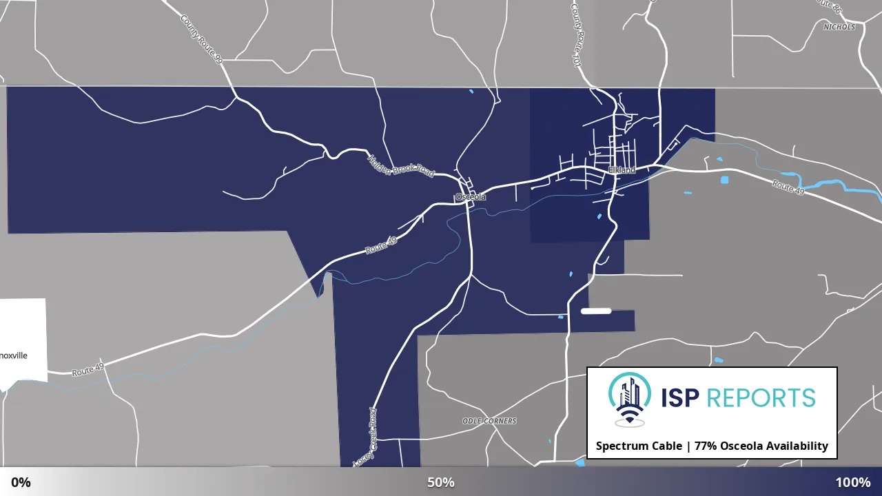 Osceola, PA map of internet availability