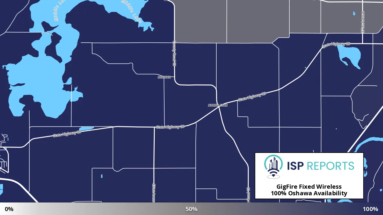 Oshawa, MN map of internet availability