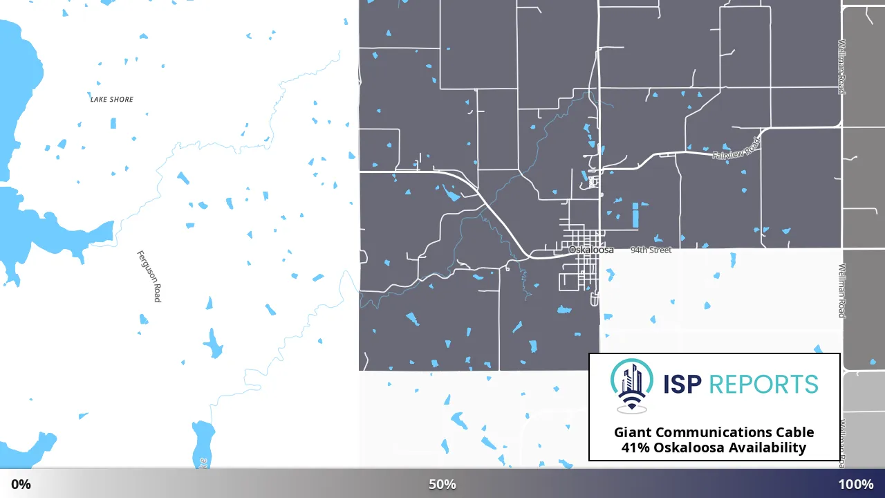 Oskaloosa, KS map of internet availability