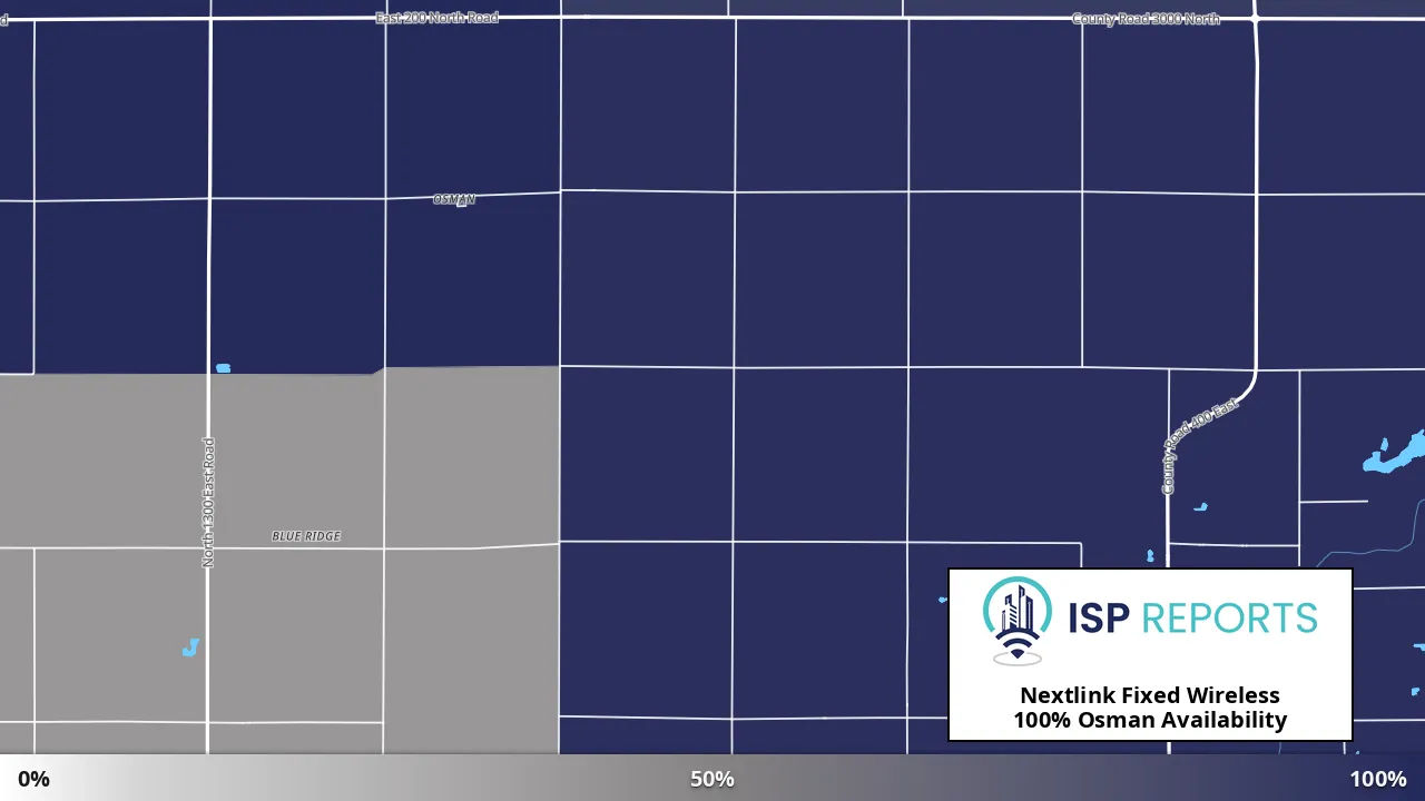 Osman, IL map of internet availability