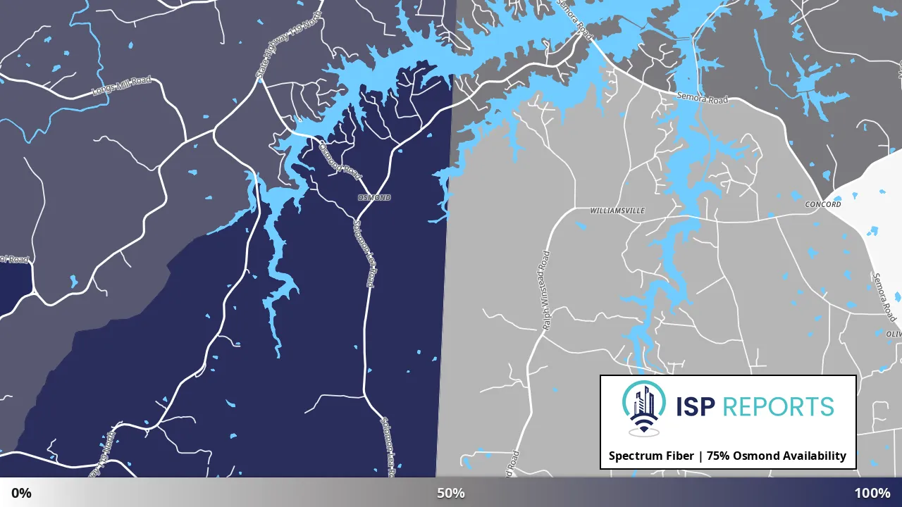 Osmond, NC map of internet availability